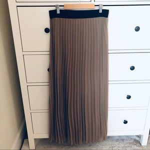 Nude Accordion Maxi Skirt